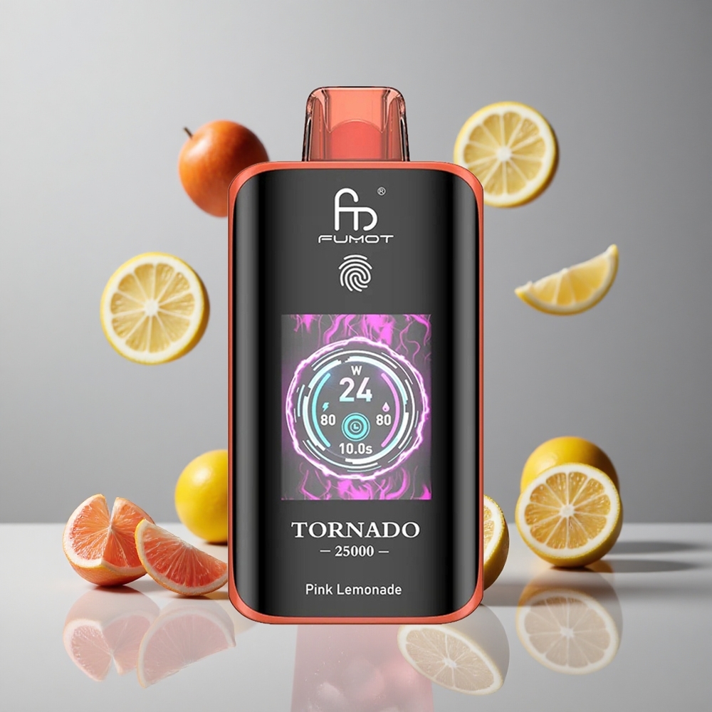 Fumot Tornado 25000 Puffs Limonada Rosa Pantalla HD 20ml vape wholesale Peru