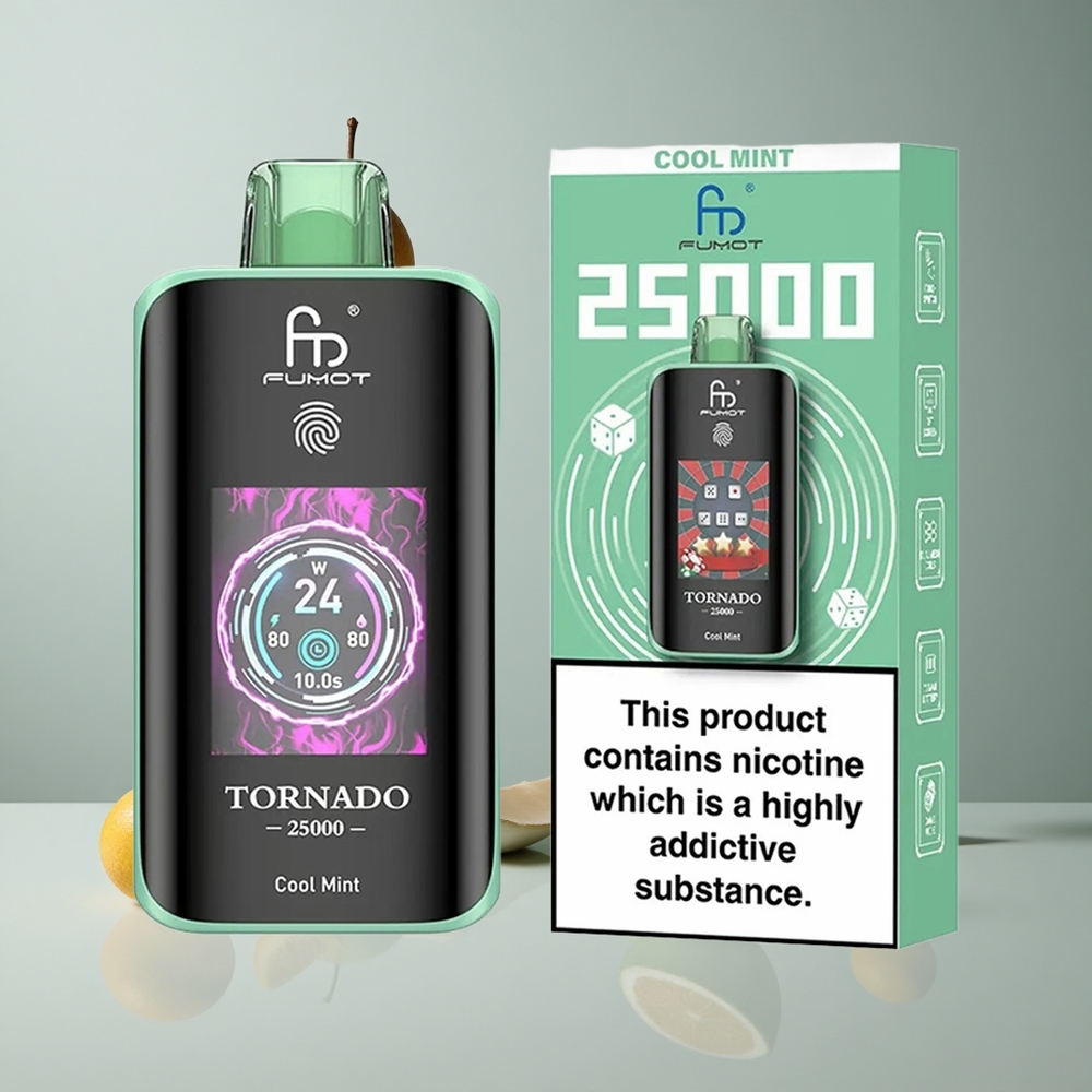 Fumot Tornado 25000 Puffs Menta Refrescante Pantalla HD 20ml vape wholesale Peru