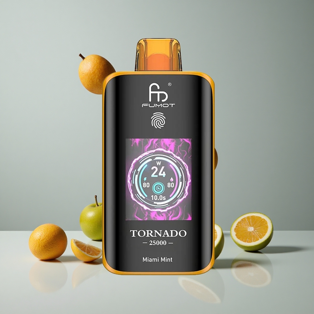 Fumot Tornado 25000 Puffs Menta de Miami Pantalla HD 20ml E-líquido vape wholesale Peru