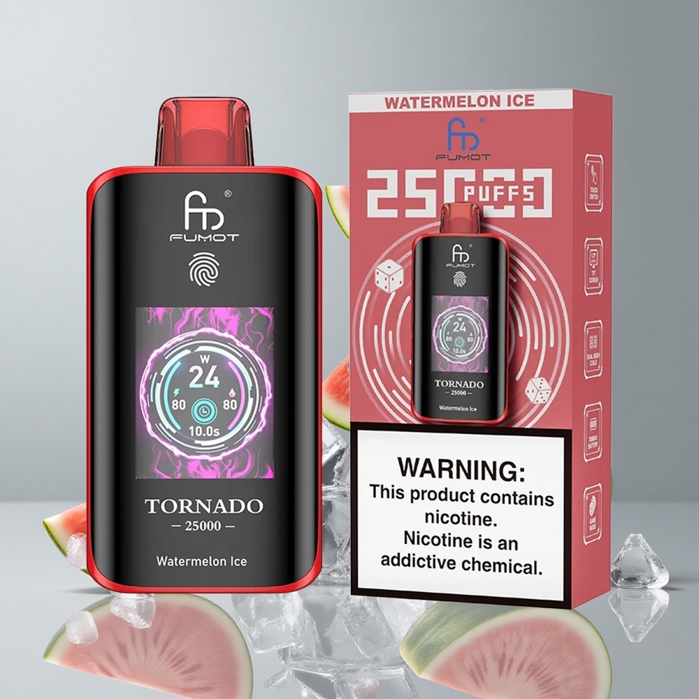 Fumot Tornado 25000 Puffs Sandía Hielo Pantalla HD vape wholesale Peru
