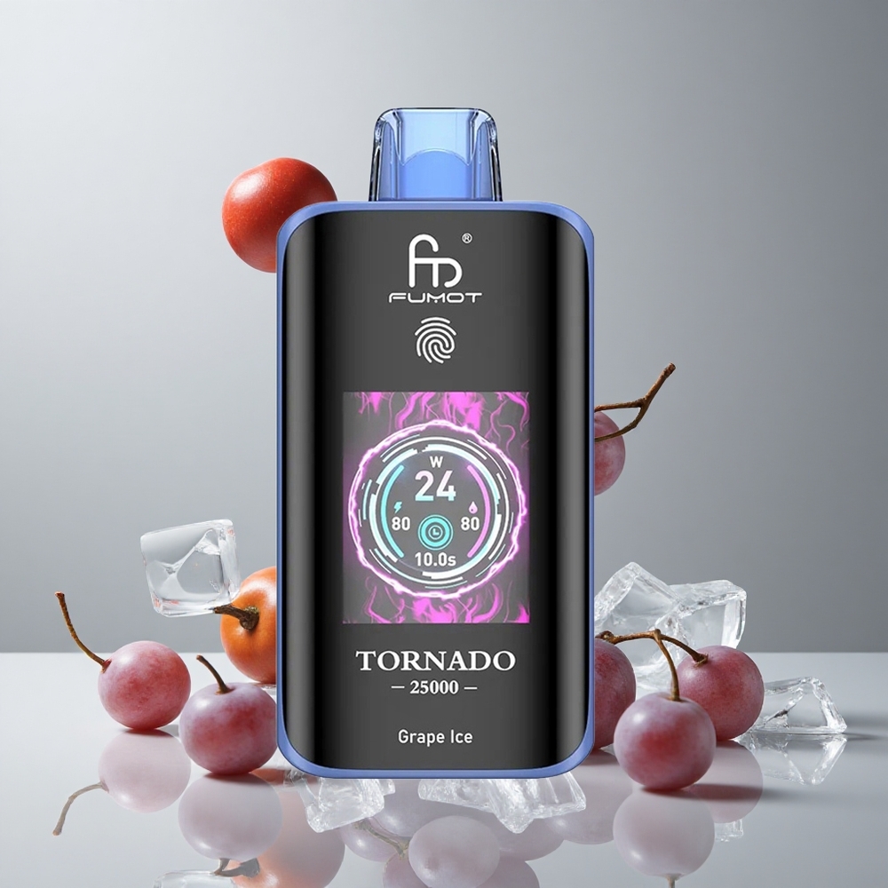 Fumot Tornado 25000 Puffs Vape Hielo Uva Pantalla HD vape wholesale Peru