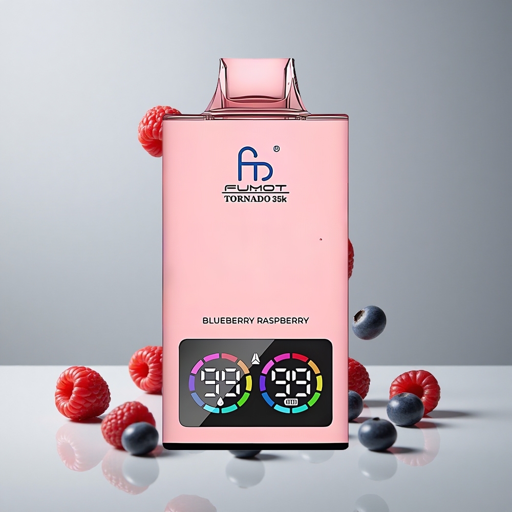 Fumot Tornado 35K 35000 Puffs Arándano Frambuesa Dual Malla y Luces RGB vape wholesale Peru