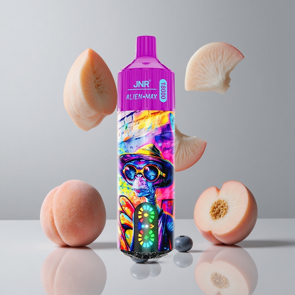 JNR Alien Max 18000 Puffs Durazno Arándano Dulce con Pantalla LED Inteligente y 28ml de E-líquido vape wholesale Peru