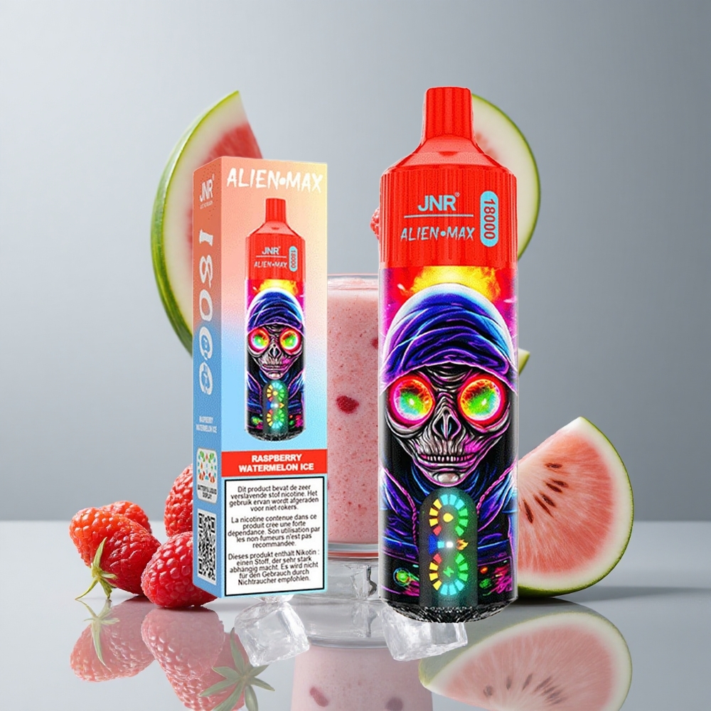 JNR Alien Max 18000 Puffs Frambuesa Sandía Helada con Pantalla LED Inteligente y Carga Rápida Type-C vape wholesale Peru