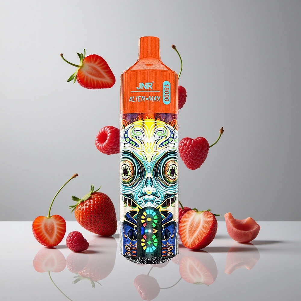 JNR Alien Max 18000 Puffs Fresa Frambuesa Cereza con Pantalla LED Inteligente y Carga Rápida Type-C vape wholesale Peru