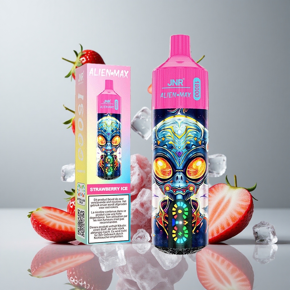 JNR Alien Max 18000 Puffs Fresa Hielo con Pantalla LED Inteligente y Carga Rápida Type-C vape wholesale Peru