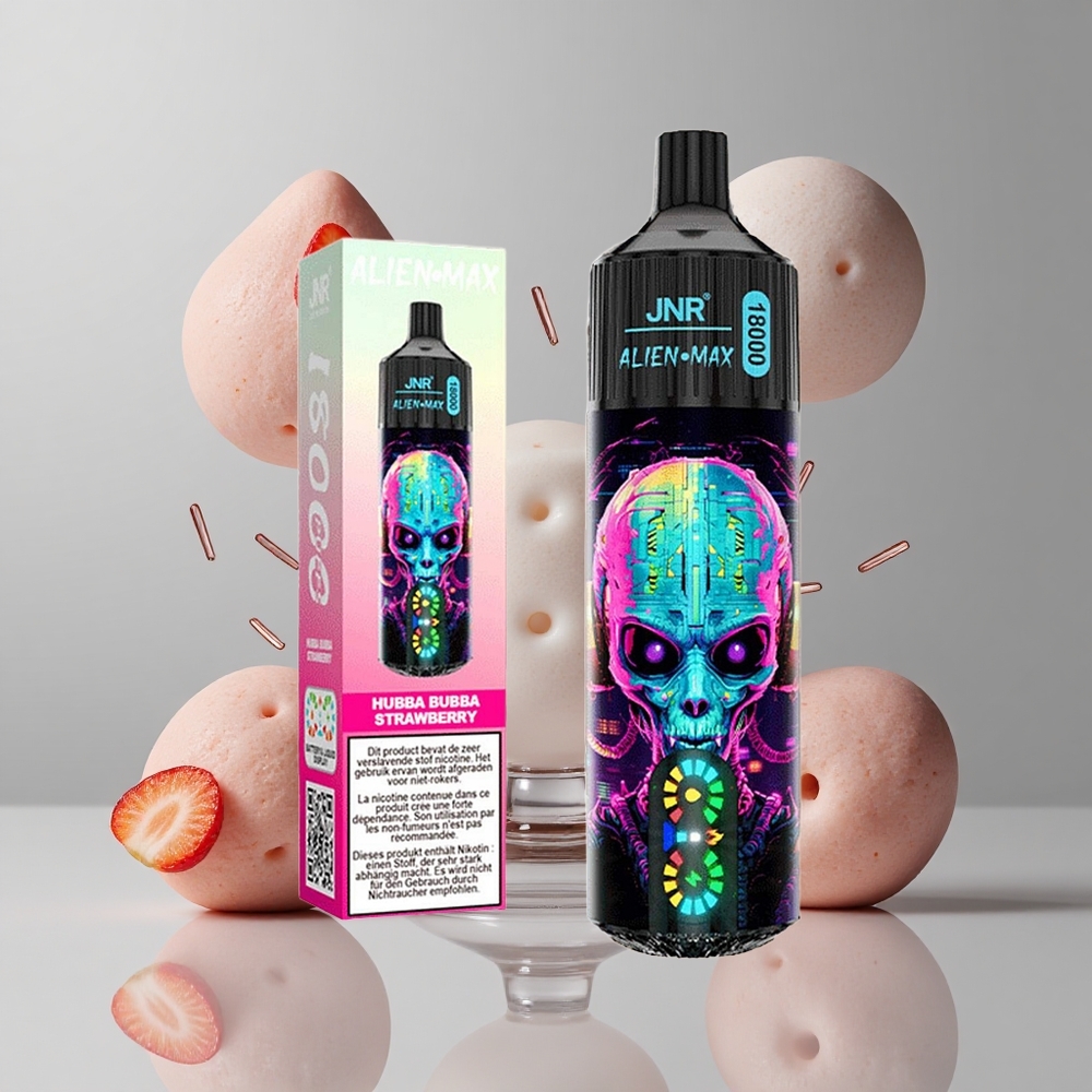 JNR Alien Max 18000 Puffs Fresa Hubba Bubba con Pantalla LED Inteligente y 20 Sabores vape wholesale Peru
