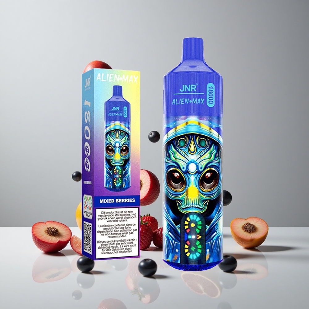 JNR Alien Max 18000 Puffs Mezcla de Bayas con Pantalla LED Inteligente y Carga Rápida Type-C vape wholesale Peru