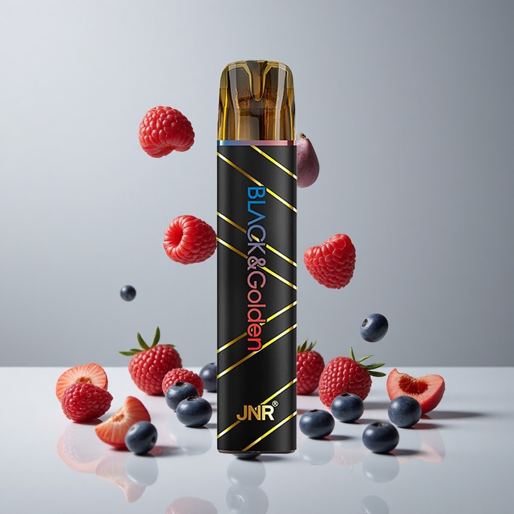 JNR Black&Golden 600+200 Puffs Arándano Azul Frambuesa Ácida 2ml TPD vape wholesale Peru