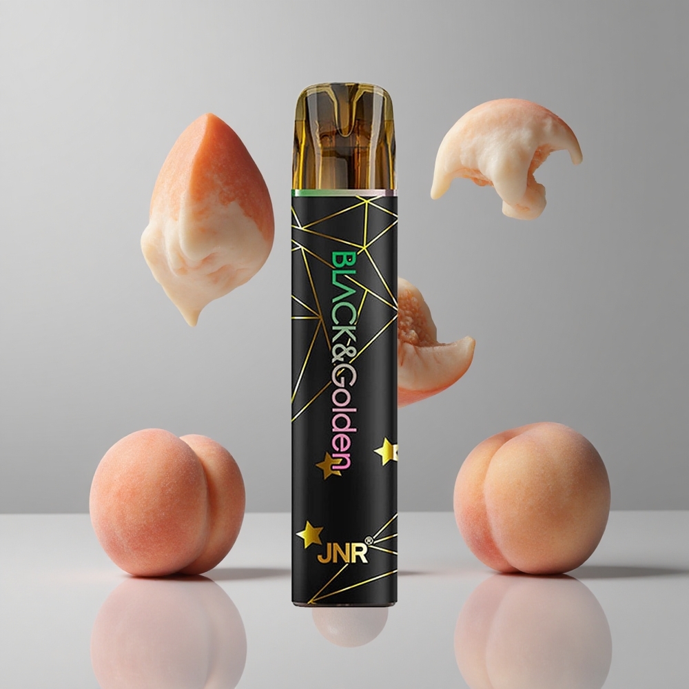 JNR Black&Golden 600+200 Puffs Melocotón Desechable 2ml TPD vape wholesale Peru