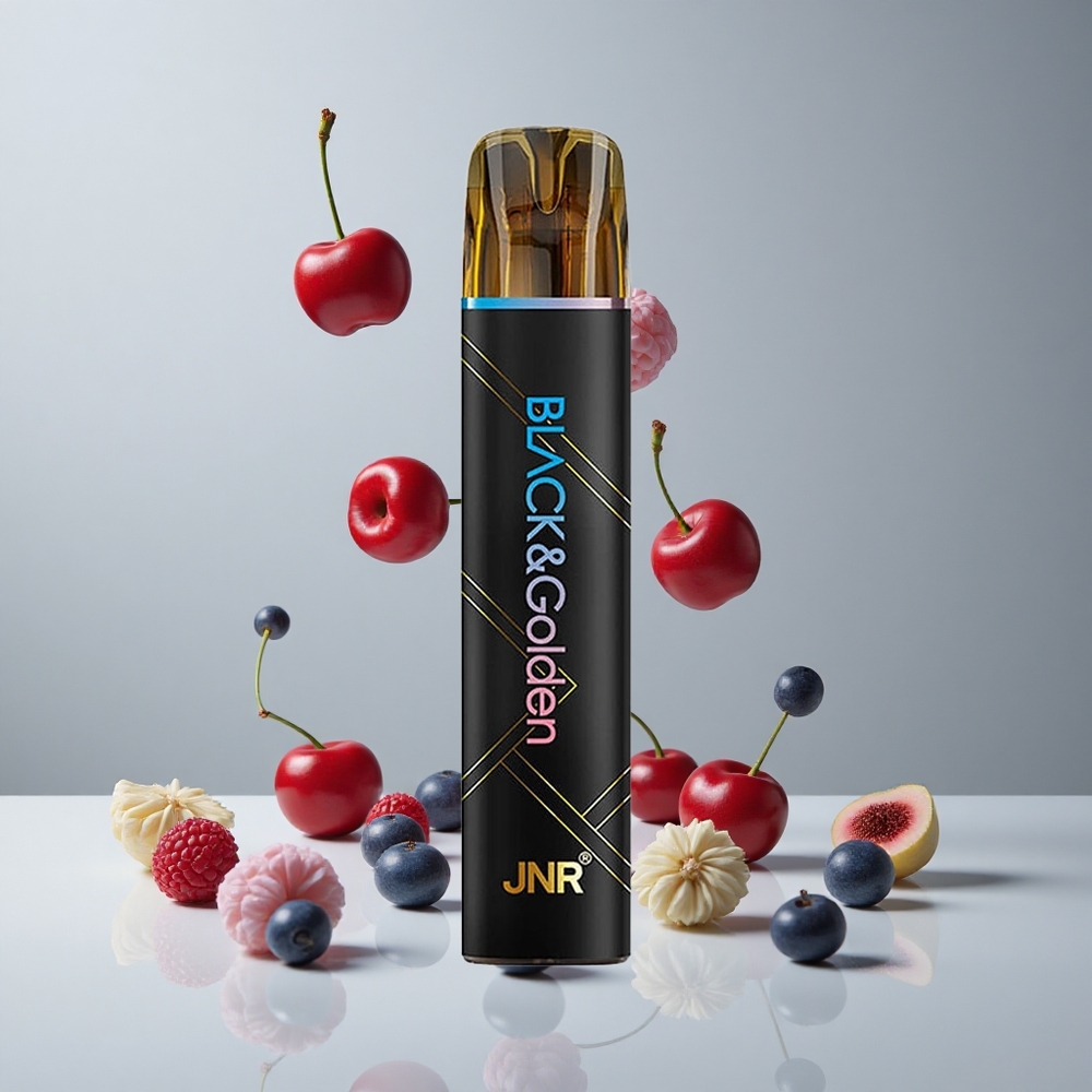 JNR Black&Golden 600+200 Puffs Vape Desechable Arándano Azul Cereza TPD certificado vape wholesale Peru