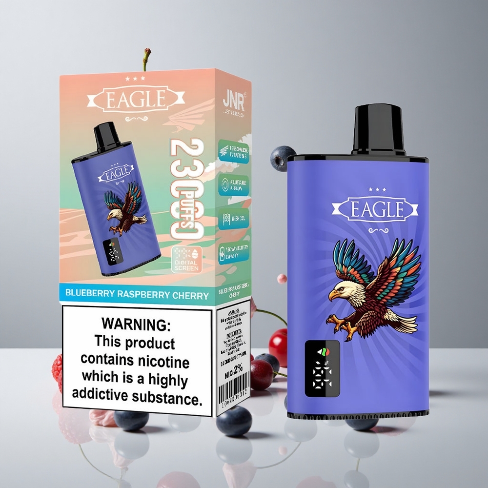 JNR EAGLE Smart 23000 Puffs Arándano Frambuesa Cereza Pantalla Digital Ajustable vape wholesale Peru