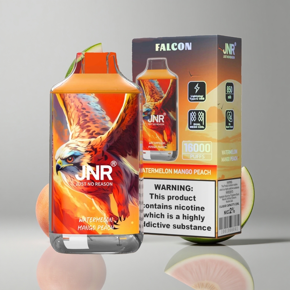 JNR Falcon 16000 Puffs Sandía Mango Durazno 22ml Dual Mesh Coil vape wholesale Peru