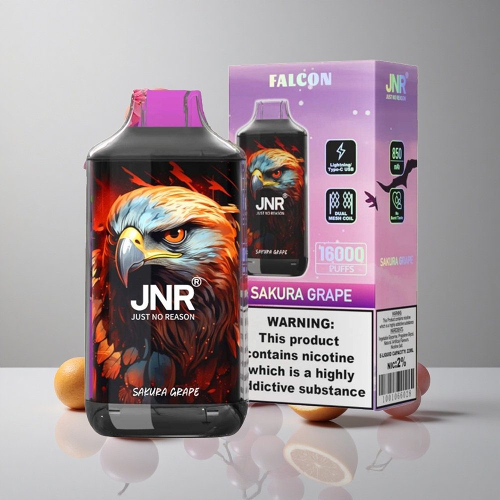 JNR Falcon 16000 Puffs Uva Sakura Dual Mesh Coil vape wholesale Peru