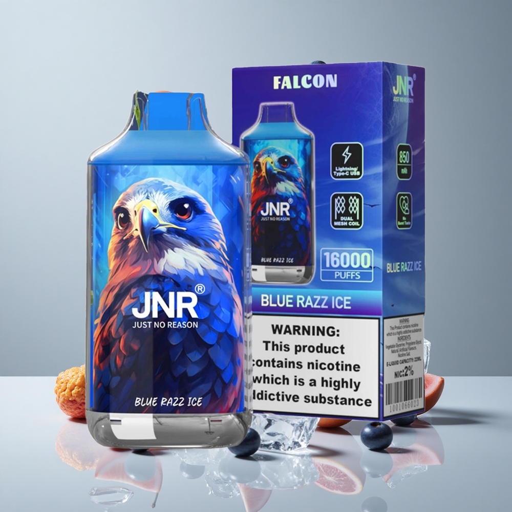JNR Falcon 16000 Puffs Vape Desechable Arándano Azul Hielo Dual Mesh Coil vape wholesale Peru