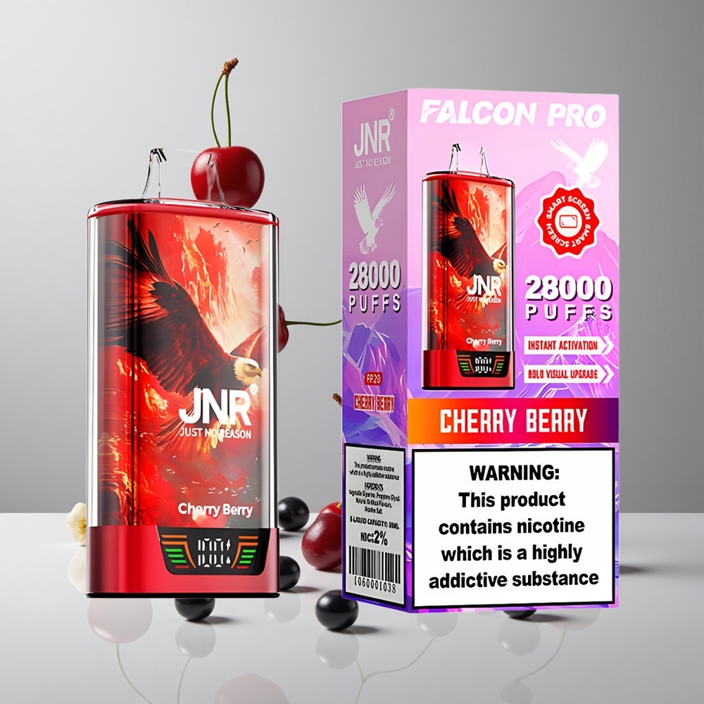 JNR Falcon Pro 28000 Puffs Cereza y Baya Smart Display vape wholesale Peru