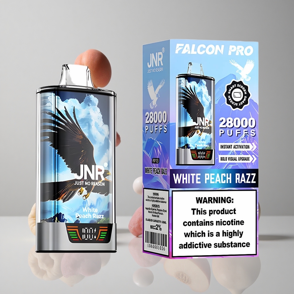 JNR Falcon Pro 28000 Puffs Durazno Blanco Frambuesa 30ml MTL vape wholesale Peru