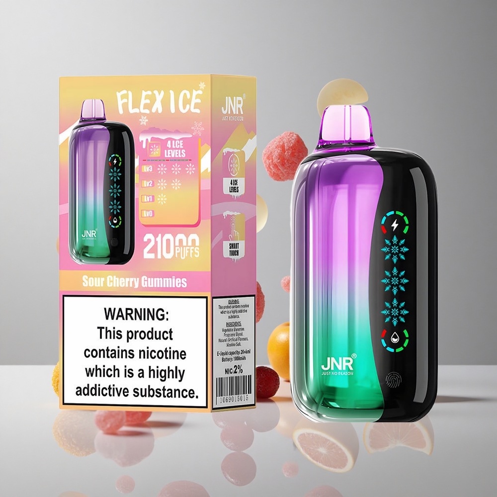 JNR Flex Ice 21000 Puffs Vape Desechable Gomitas Ácidas de Cereza Pantalla Táctil vape wholesale Peru