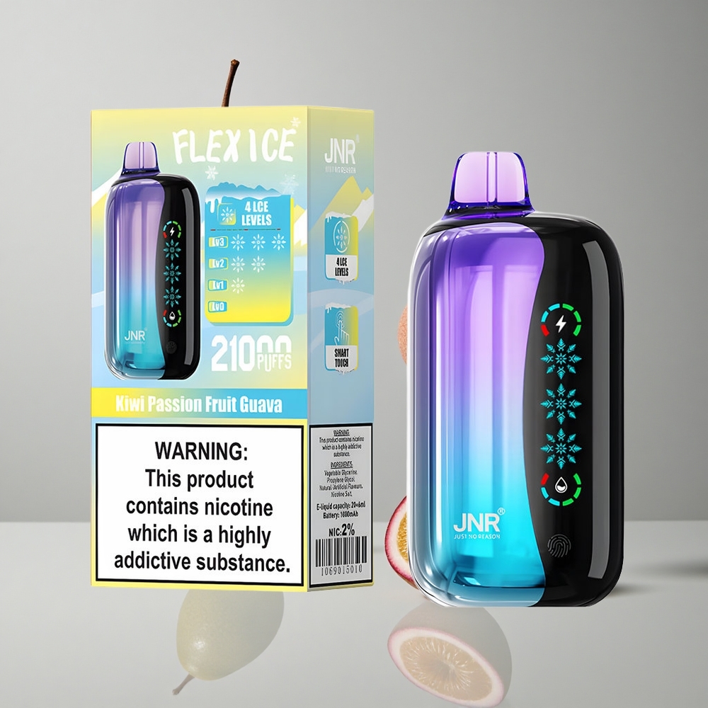 JNR Flex Ice 21000 Puffs Vape Desechable Kiwi Maracuyá Guayaba 26ml E-líquido Pantalla Táctil vape wholesale Peru