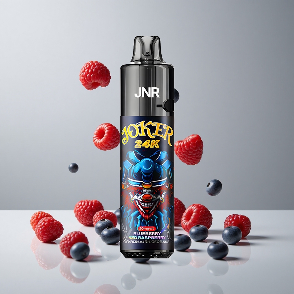JNR Joker 24000 Puffs Vape Desechable Arándano Azul y Frambuesa Roja con Recargable Lateral y Niveles de Líquido Visible vape wholesale Peru