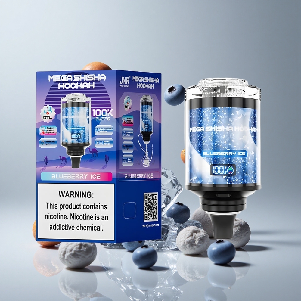 JNR Mega Shisha Hookah 100K Arándano Hielo Pantalla Interactiva vape wholesale Peru