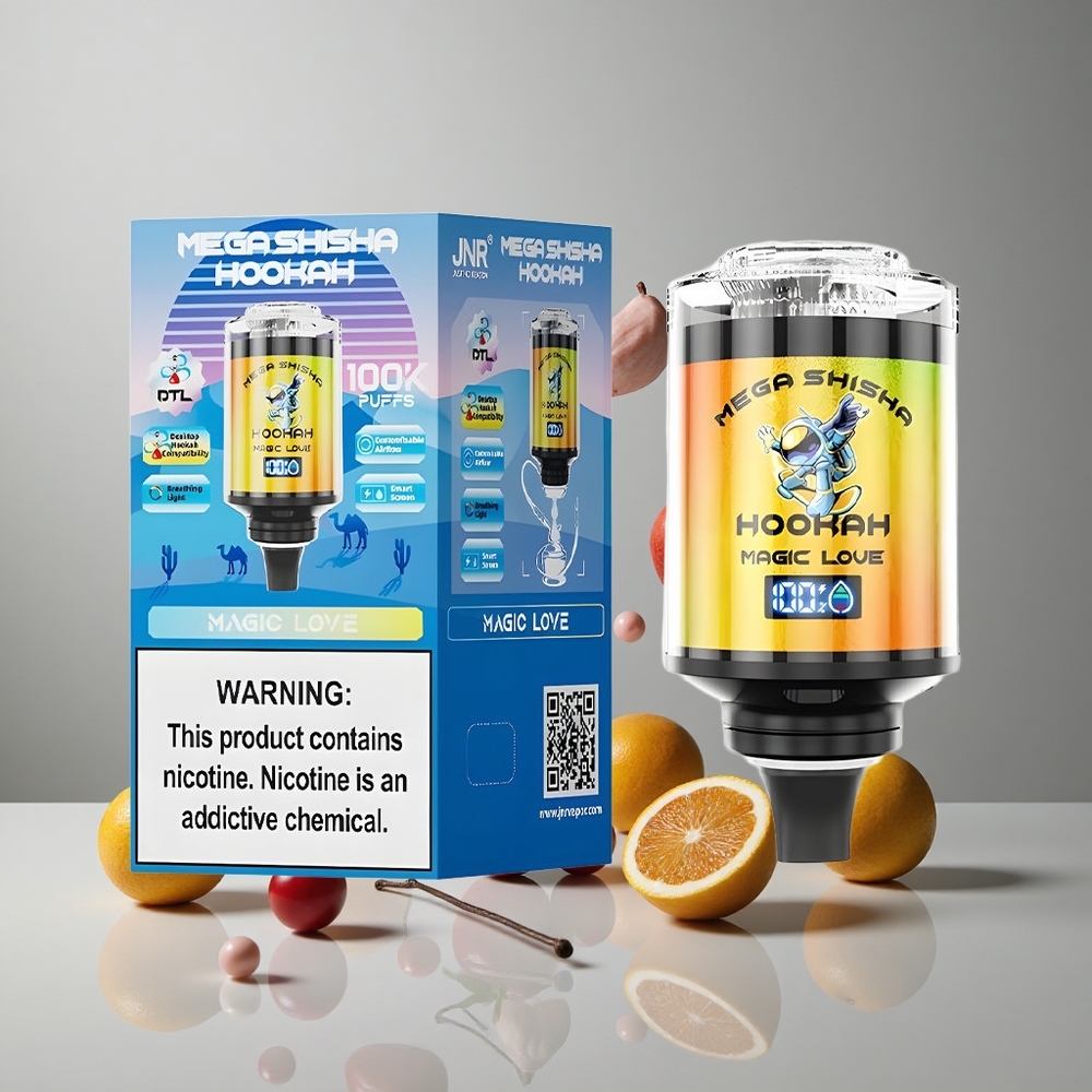 JNR Mega Shisha Hookah 100K Chicle Mágico 60ml Capacidad Pantalla Inteligente vape wholesale Peru