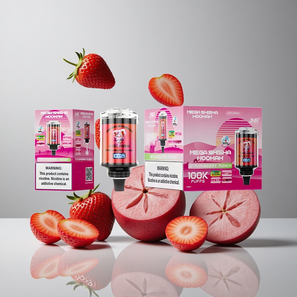 JNR Mega Shisha Hookah 100K Fresa Punch Pantalla Interactiva vape wholesale Peru