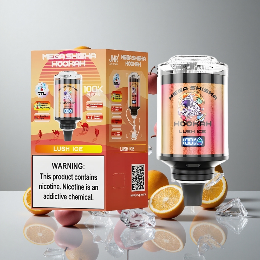 JNR Mega Shisha Hookah 100K Lush Ice (Hielo Lujurioso) Pantalla Interactiva vape wholesale Peru