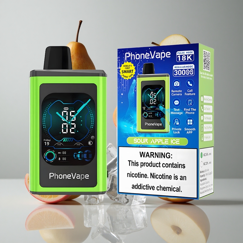 JNR PhoneVape 30000 Puffs Manzana Ácida Hielo Pantalla Completa vape wholesale Peru