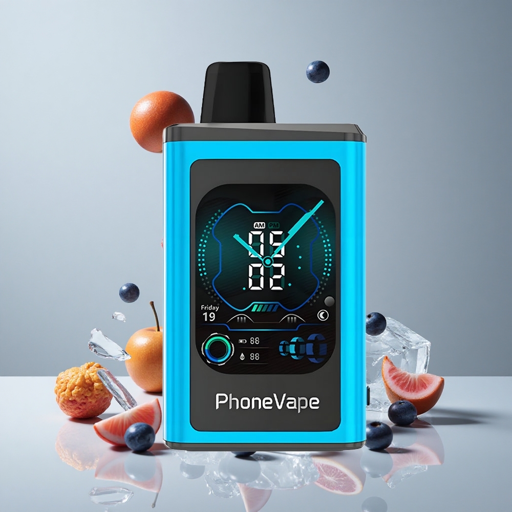 JNR PhoneVape 30000 Puffs Vape Desechable Blue Razz Ice Pantalla Completa vape wholesale Peru
