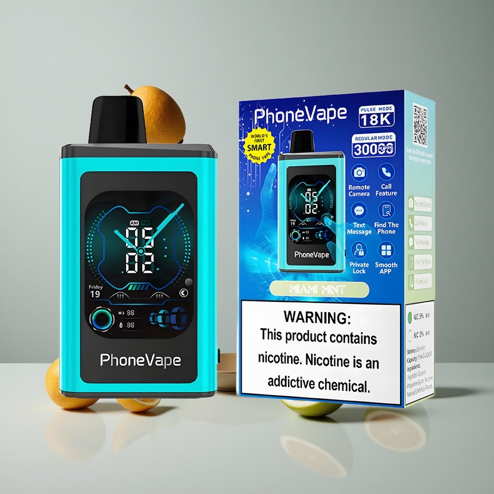 JNR PhoneVape 30000 Puffs Vape Desechable Menta Miami Batería Recargable 850mAh Tipo-C vape wholesale Peru