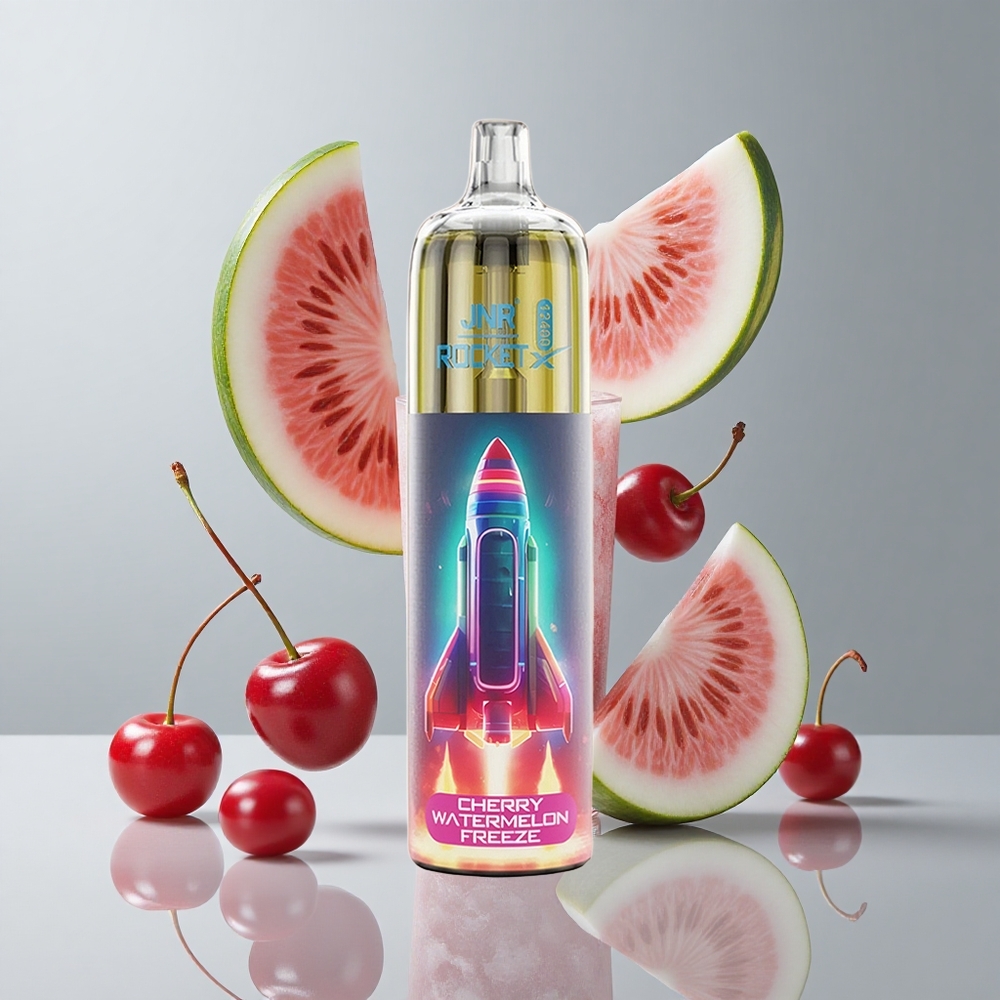 JNR Rocket-X 12400 Puffs Cereza Sandía Helada con Flujo de Aire Ajustable y Luces RGB vape wholesale Peru