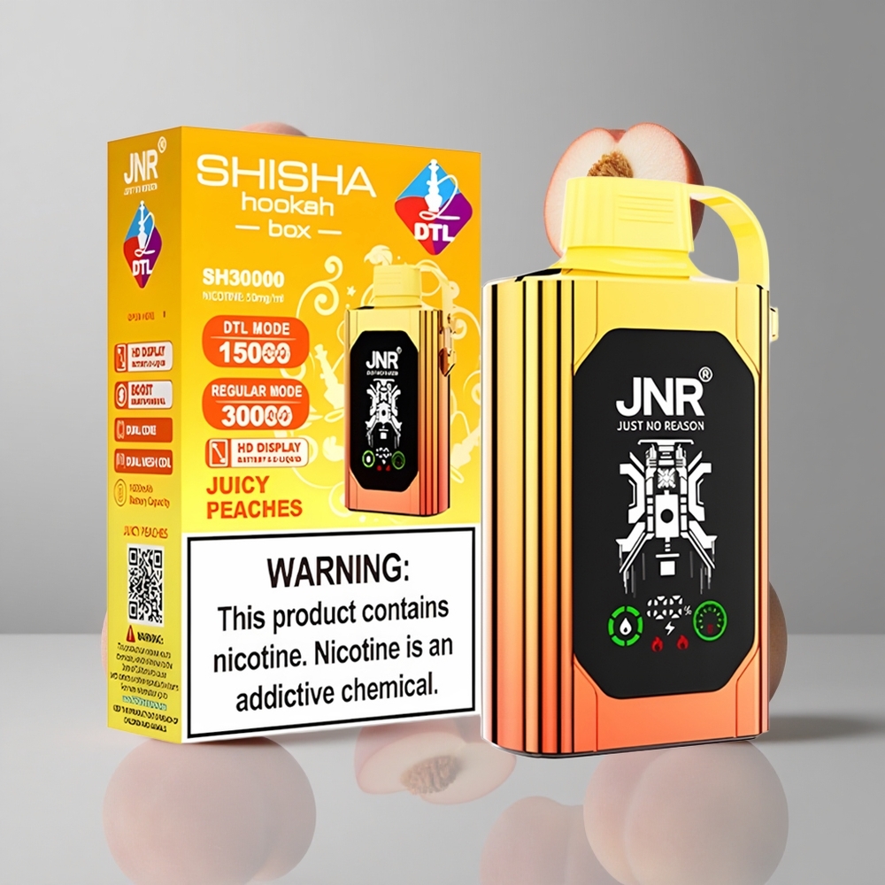 JNR Shisha Hookah Box 20500 Puffs Duraznos Jugosos Dual Mesh Coil & Dual Core vape wholesale Peru