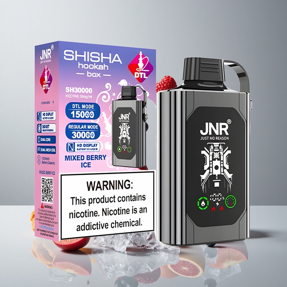 JNR Shisha Hookah Box 20500 Puffs Vape Desechable Frutos Rojos Helados con Pantalla HD y Carga Rápida Type-C vape wholesale Peru