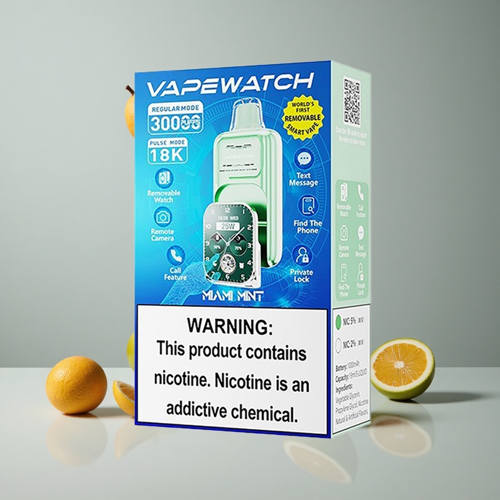 JNR Vape Watch 30000 Puffs Menta de Miami 19mL 5% Nicotina vape wholesale Peru