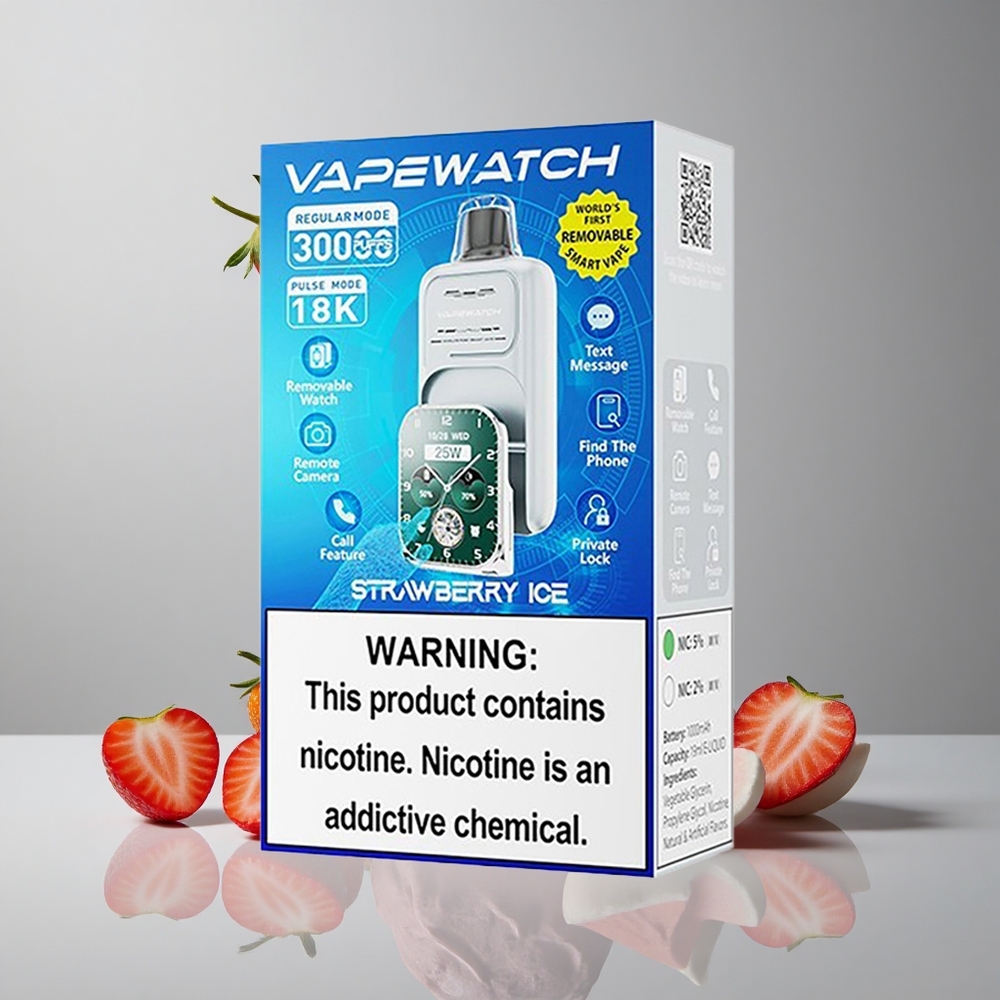 JNR Vape Watch 30000 Puffs Sabor Fresa Hielo 19mL Capacidad vape wholesale Peru