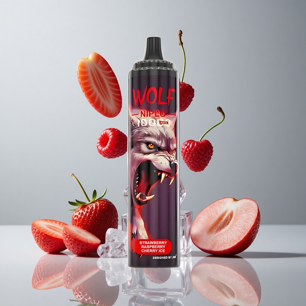 JNR Wolf Niplo 10000 Puffs Fresa Frambuesa Cereza Hielo 20ml Tipo-C vape wholesale Peru