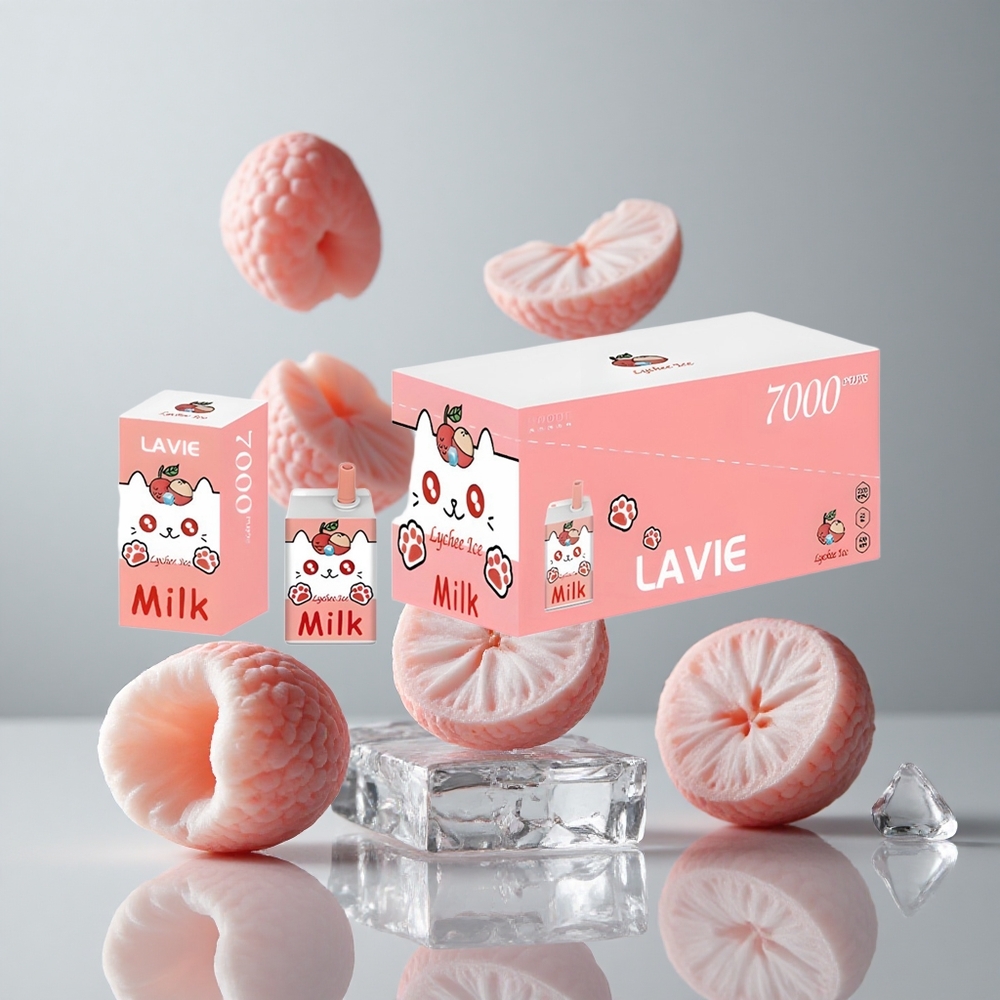 LAVIE Milk 7000 Puffs Vape Desechable Lichi Hielo 16ML Tipo C Recargable vape wholesale Peru